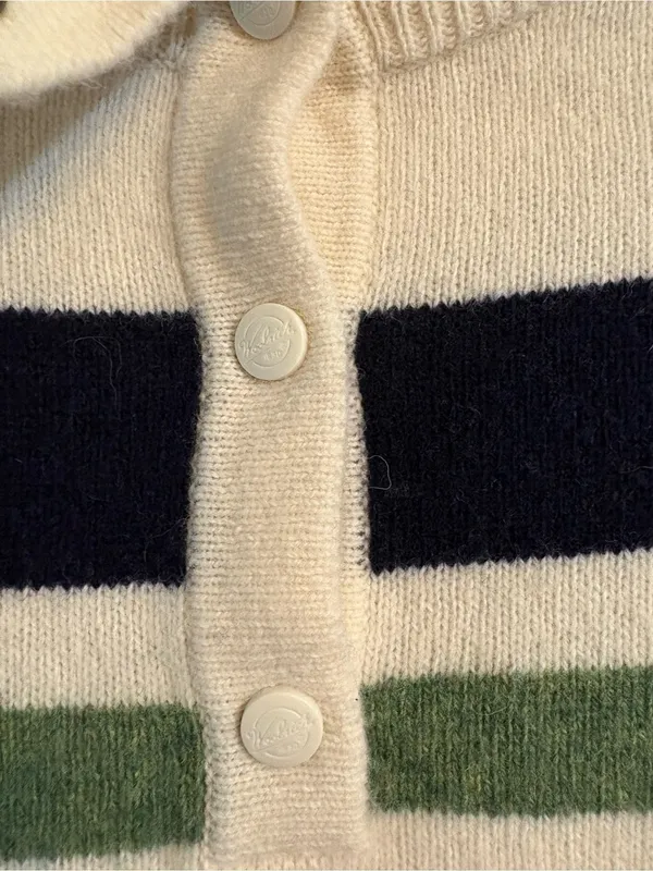 Woolrich Sweater Womens S Ivory Excellent Lambswool Blend Hudson Bay Stripe - Image 6