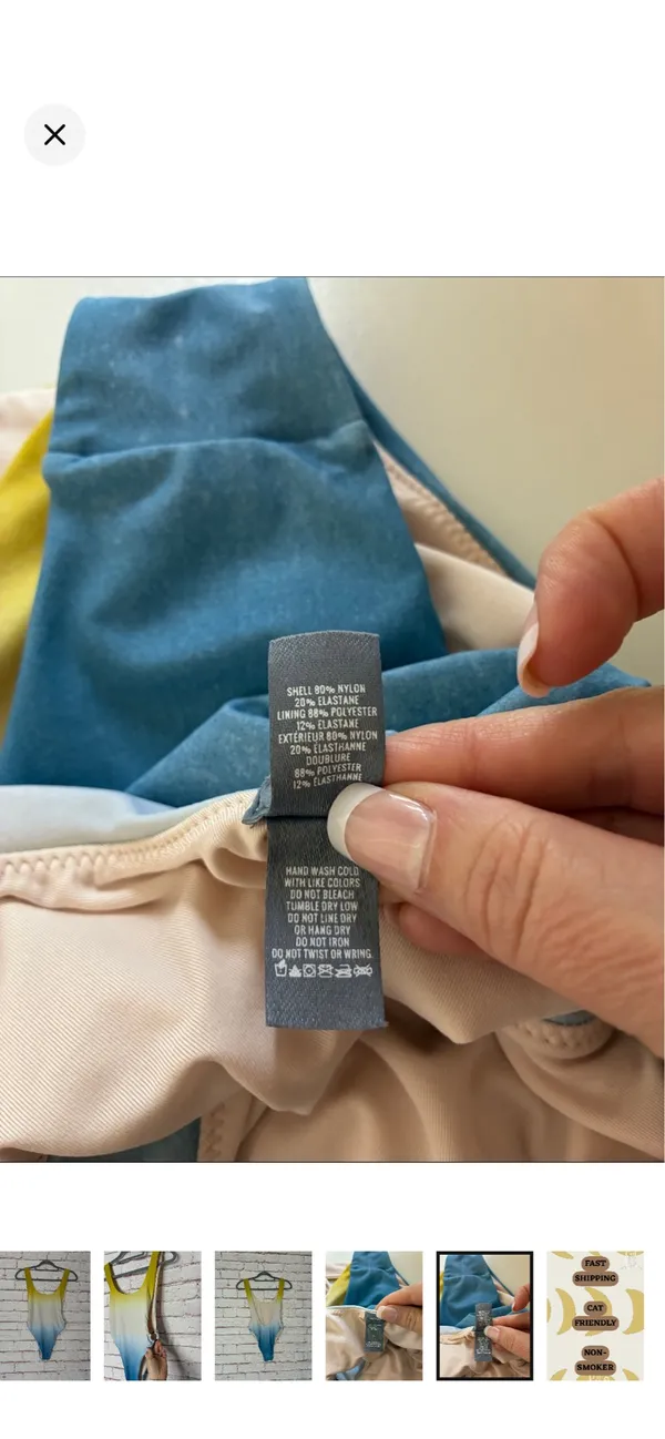 Aerie Super Scoop High Cheeky Ombré O Ring One Piece Swimsuit Small. NWOT. Gorgeous yellow to blue colors. Open keyhole sides. High cut. Low scoop. 12” bust - Image 7