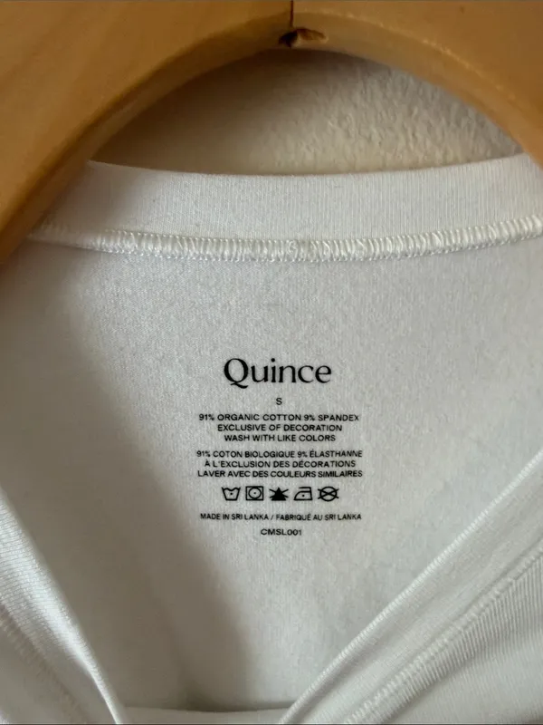 Quince Stretch Cotton Jersey Long Sleeve Bodysuit Size S - Image 4