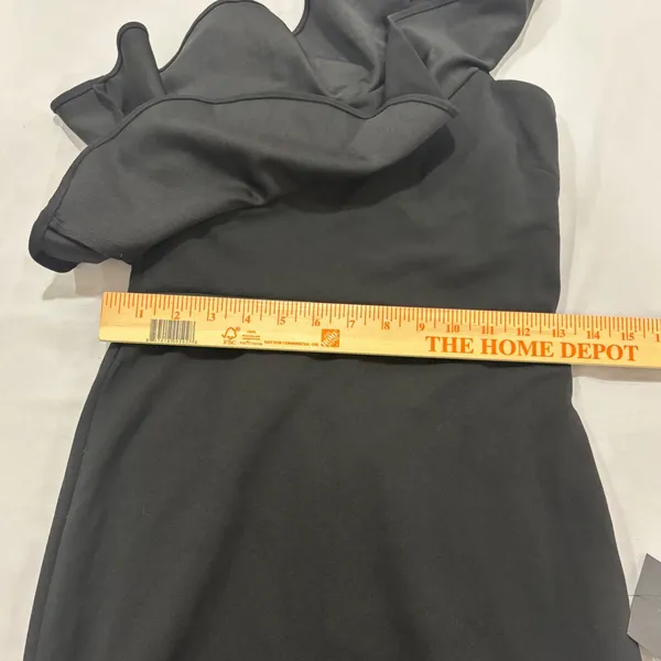 Lulus Ruffle Some Feathers Black One-Shoulder Mermaid Maxi Dress Size S - Image 10
