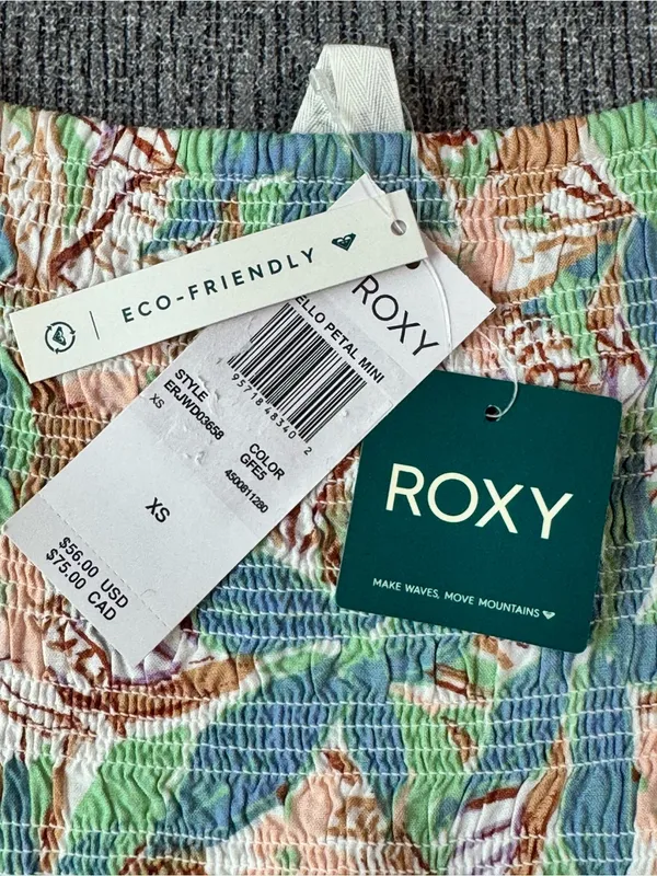Roxy Hello Petal Floral Print Smocked Mini Dress - Image 7