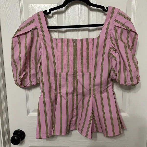 STINE GOYA Blouson Sleeve top - WALLPAPER STRIPES medium‎ puff - Image 9