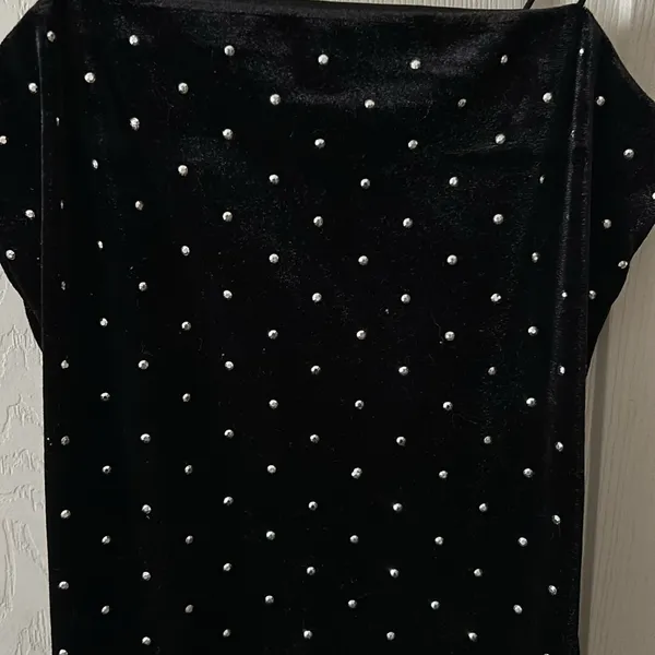 H&M Velvet Mini Dress Black‎ Silver Embellishment Womens Sz XS Homecoming - Image 5
