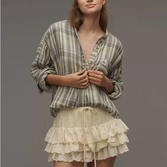 Pilcro Long-Sleeve Buttondown Swing Top - Image 5