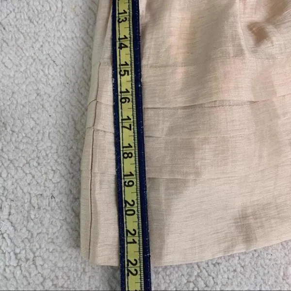 Leifsdottir Linen Blend A-Line Pleated Knee Length Skirt Metallic Gold Medium 6 - Image 5