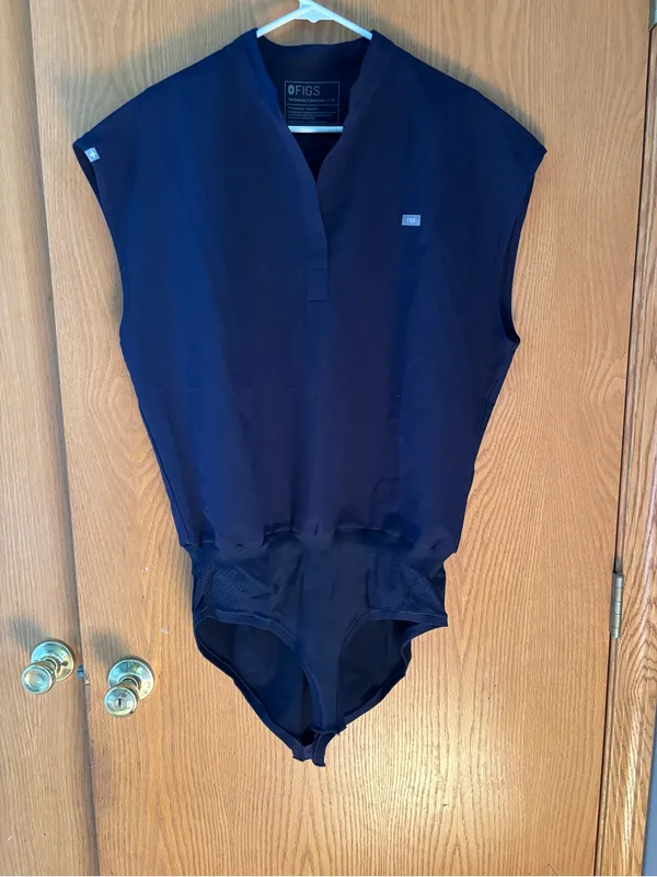 Figs Navy Sleeveless Bodysuit Top - Image 2