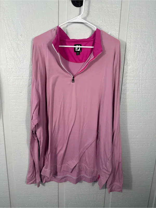 FJ Pink Long Sleeve 1/4 Zip Pullover Size 2XL EUC - Image 2