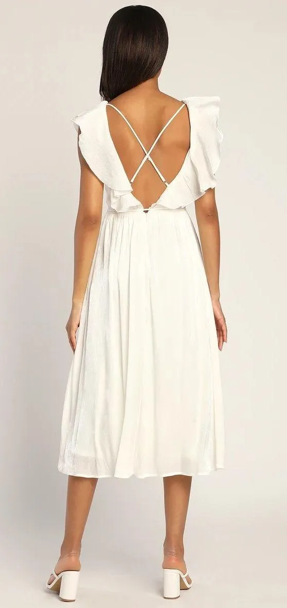 Lulus White Midi Dress - Image 4