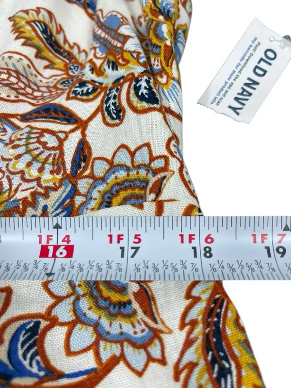 Old Navy XL Floral Print Smocked Back Linen Blend Midi Dress NWT Coquette - Image 10