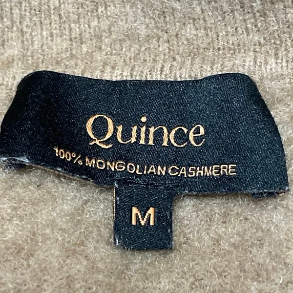 Quince 100% Mongolian Cashmere Tan Long Sleeves Collared Polo Sweater Top Sz M - Image 4