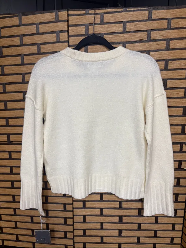 Haute hippie cream swan sweater size XS - Image 2