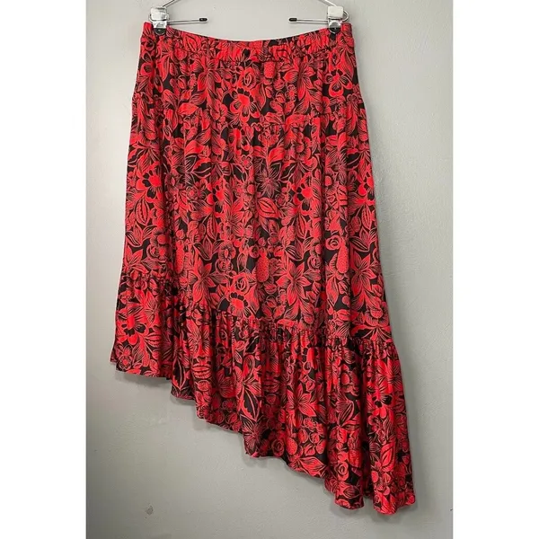 Cato Skirt Size Large Red Black Asymmetrical Whimsigoth Witchy Vamp Romantic - Image 4