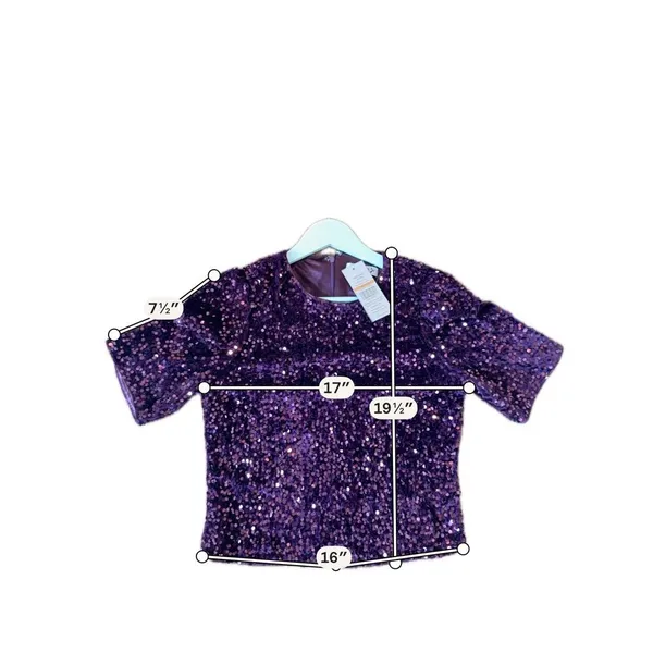 Nanette Lepore NWT purple sequin top size small - Image 8