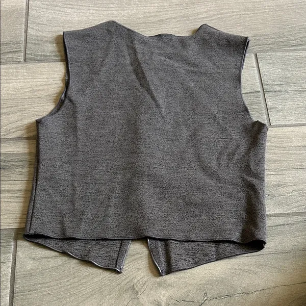 Zara Charcoal Vest with Gold Buttons - Image 4