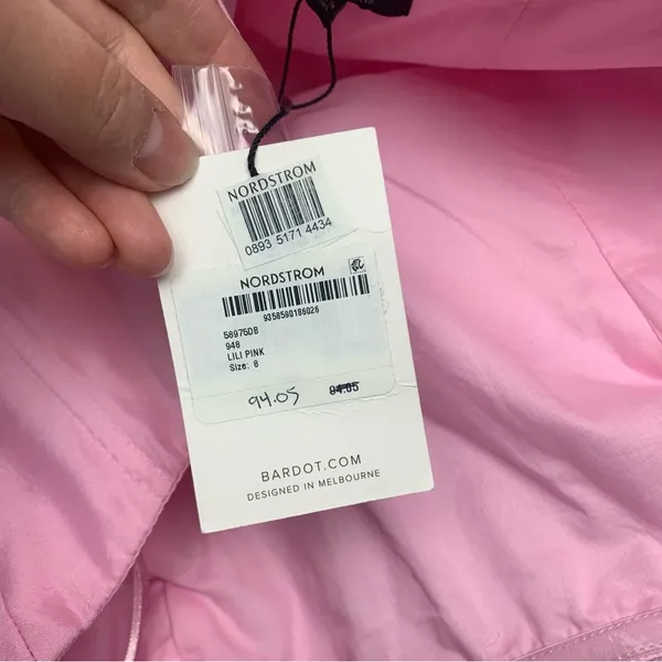 Bardot Fleurette Lili pink size 8 large new mini dress strapless romantic preppy - Image 5