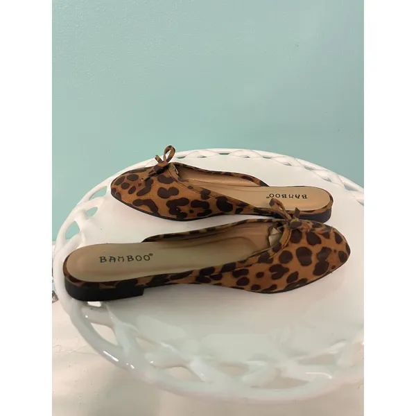 Women's Bamboo Leopard Print‎ Sequence Size 5.5 New S-311 - Image 7