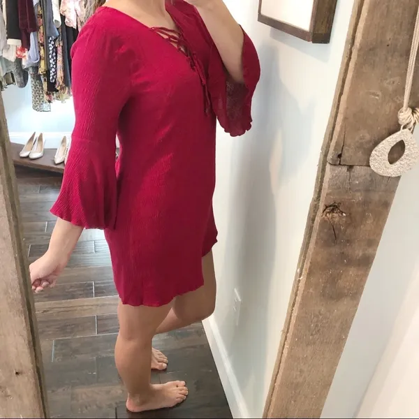 Entro medium fuschia lace up sexy summer dress - Image 3