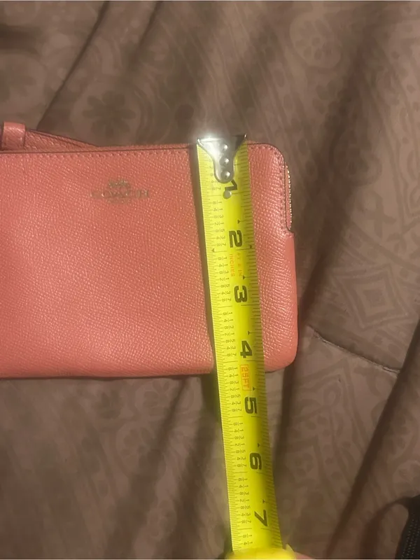 Coach  Pebbled Leather Wristlet with Gold Logo - Image 10