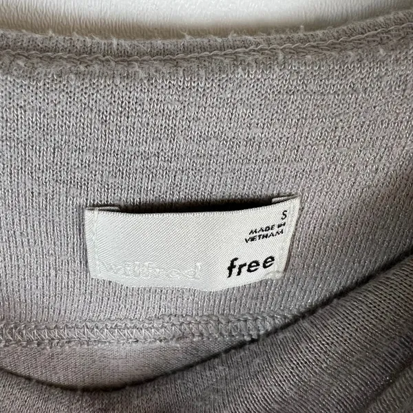 Wilfred Free Gray Ribbed Knit Midi Skirt Side Slit women' Size Small chic sexy‎ - Image 5