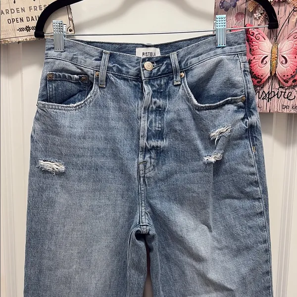 Pistola charlie high rise distressed straight leg Jeans - Image 3