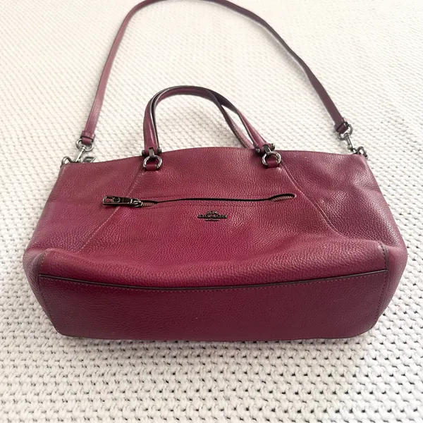 Coach Maroon Oxblood Red Prairie 58874 Top Handle Satchel Crossbody Leather Bag - Image 6