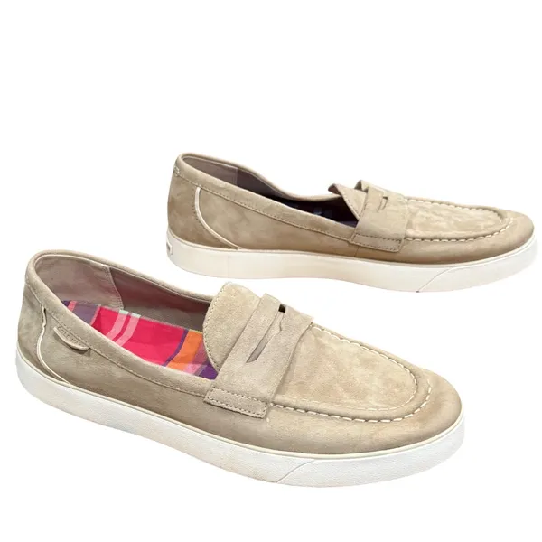 Cole‎ Haan Nantucket 2.0 Penny Loafers Womens 10.5 Beige Suede Light Academia - Image 4