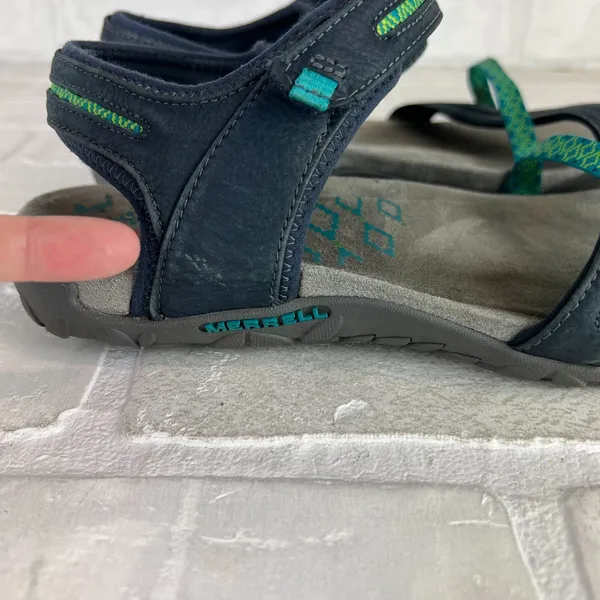 Merrell Terran Cross II Sandals Womens 8 Navy Blue Marine Strappy Casual Travel - Image 16