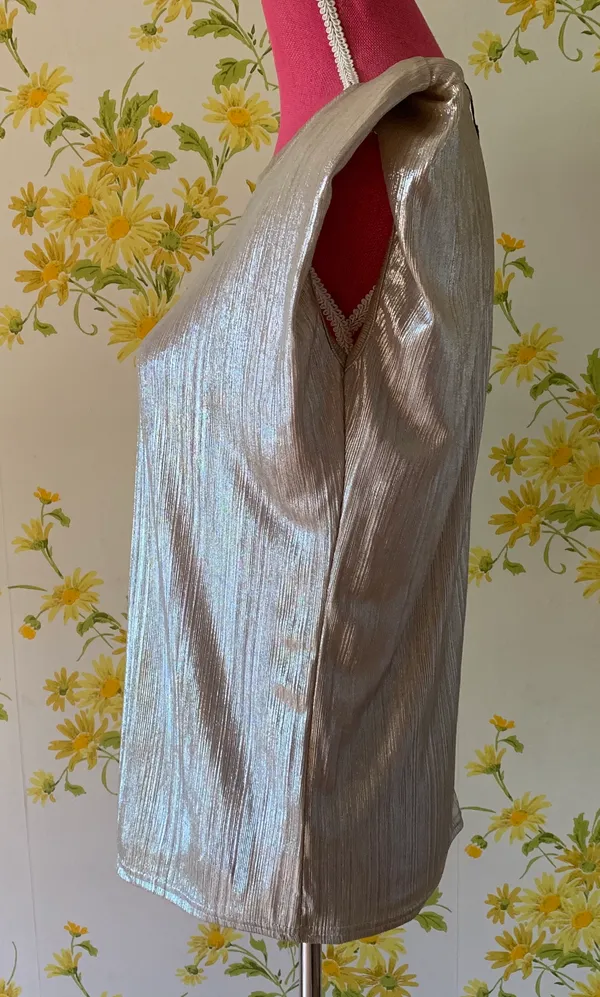 Runway Paris Shoulder pads metallic top size M/L - Image 3
