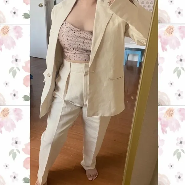 Rachael Wang Oversized oatmeal blazer neutral size Small‎ Tan - Image 4