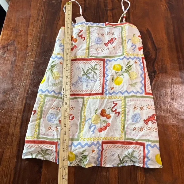 Abercrombie & Fitch Postcard Print Romper Lemon Lobster Tropical Sleeveless - Image 7
