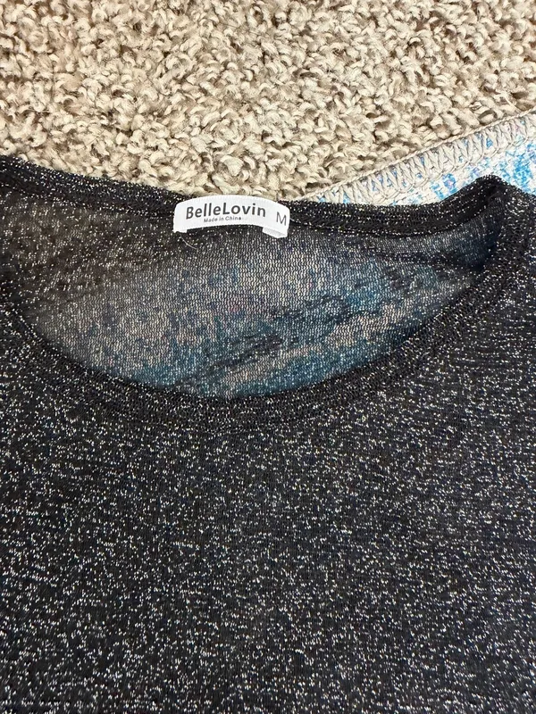 Sheer sparkle long sleeve Black Size M - Image 2
