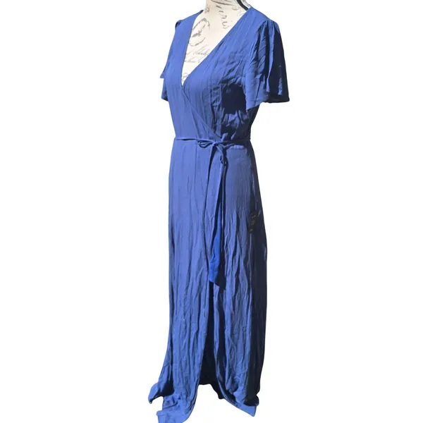 Lulus NWT 26Y Heart‎ of Marigold Denim Blue Wrap Maxi Dress R665971 Size Medium - Image 6