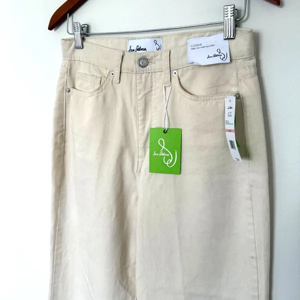 Sam Edelman Codie High Rise Wide Leg Ankle Pants Undyed Natural Cotton NWT Sz 28 - Image 3