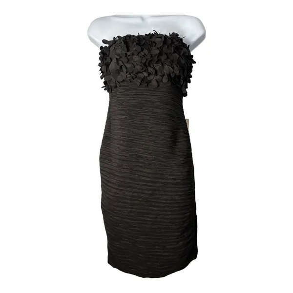 Vintage Forever 21 Black‎ Dress NWT Strapless Flower Y2K 90s Coquette Medium - Image 4