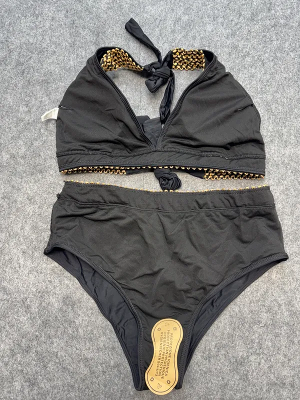Sexy High Waist Halter V Neck Bathing Suit Tie Back Tummy Control Swimwear - Image 6