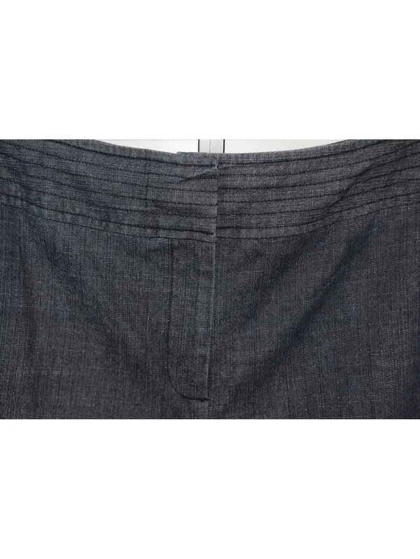 Fashion Bug Womens Gray Chambray Look Straight Leg Trousers Plus Size 18 - Image 4