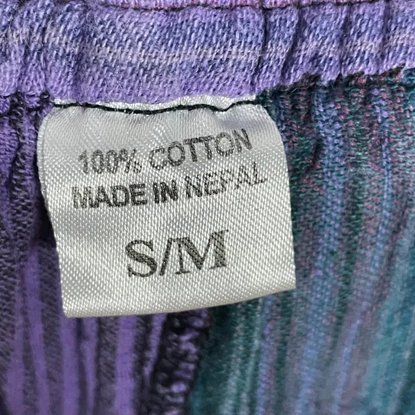 Patchwork Jogger Pants Travel Hippie Purple Red Blue Elastic Waist Cotton Nepal - Image 7