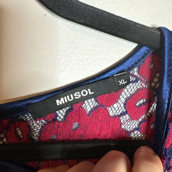🔆 Miusol Amazon red and blue lacy cocktail dress - Image 3