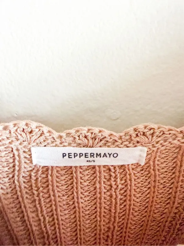 Peppermayo Scoop Neck Long Sleeve Crochet Maxi Dress Size XS/S - Image 6