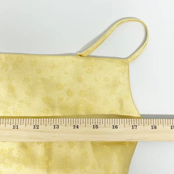 L.A. Hearts‎ x Pacsun Cowl Neck Floral Embossed Butter Yellow Slip Dress Size S - Image 10