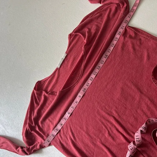 We The Free by Free People Red Long Sleeve Tee | Scoop Neck Soft Knit Top | Size - Image 5