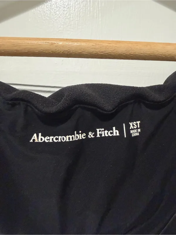 Abercrombie & Fitch Black Drop Waist Ruched Dress - Image 2