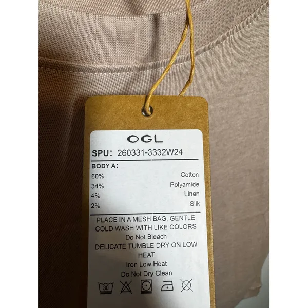 Brand New OGL Women's Size XS Short Sleeve T-Shirt Top Tan - Image 3