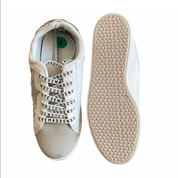 NEW Amalfi Stud and Star Sneakers Leather Suede Leather Lace Up Logo 7.5 - Image 4