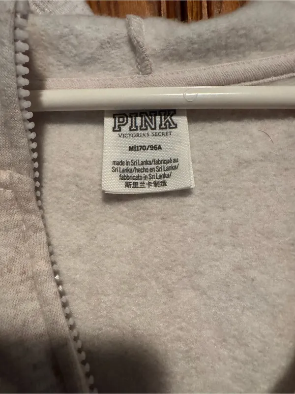 Victoria’s Secret PINK Gray Marl Zip Hoodie – Size Medium, Like New - Image 3