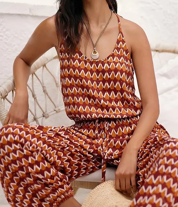 Anthropologie Graham Keegan Sleeveless Pintuck Jumpsuit, Size L - Image 5