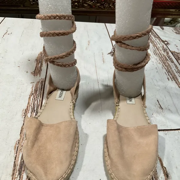Nwot‎ Steve Madden Mesa Leather Espadrille Ankle Rope Tie Sandals - Image 9