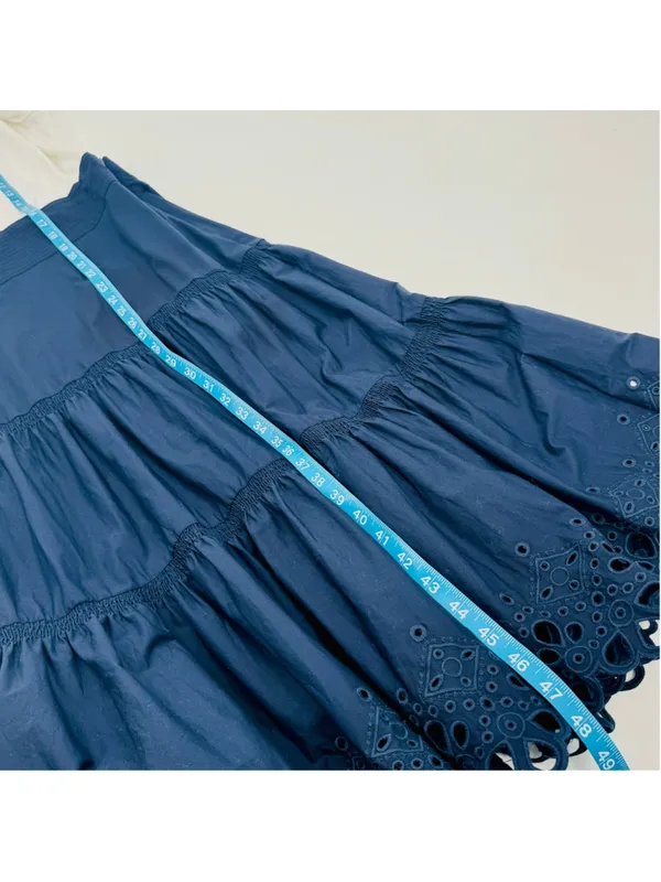Women's Veronica Beard Amaia Midi Dress Size S Navy White - Image 9