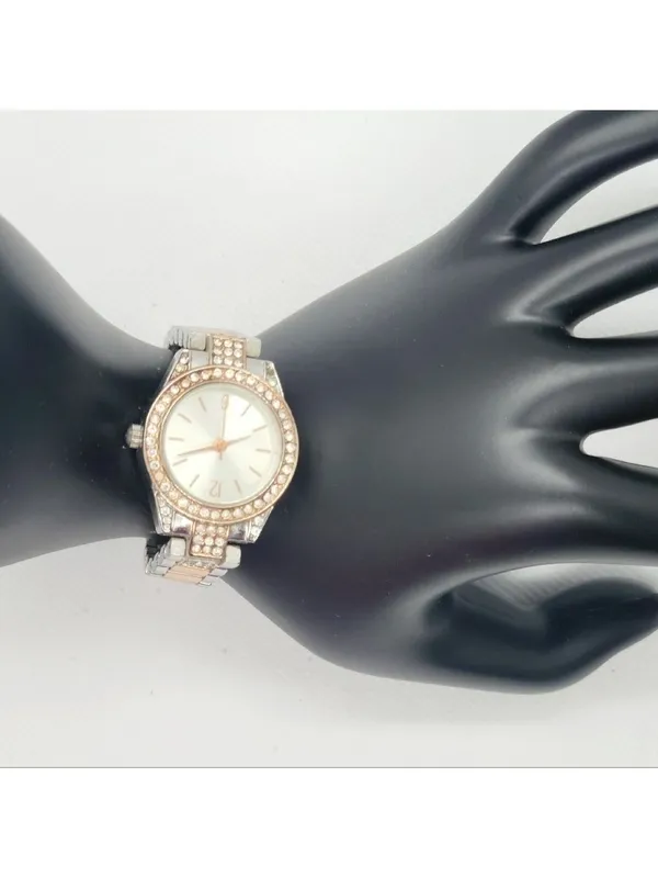 Womens Rose Gold Bi Color Japan Movement Watch - Image 5