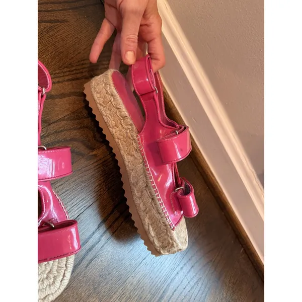 Reformation Trinity Sport Espadrille Patent Leather Hot Pink Sz 7 NEW - Image 8